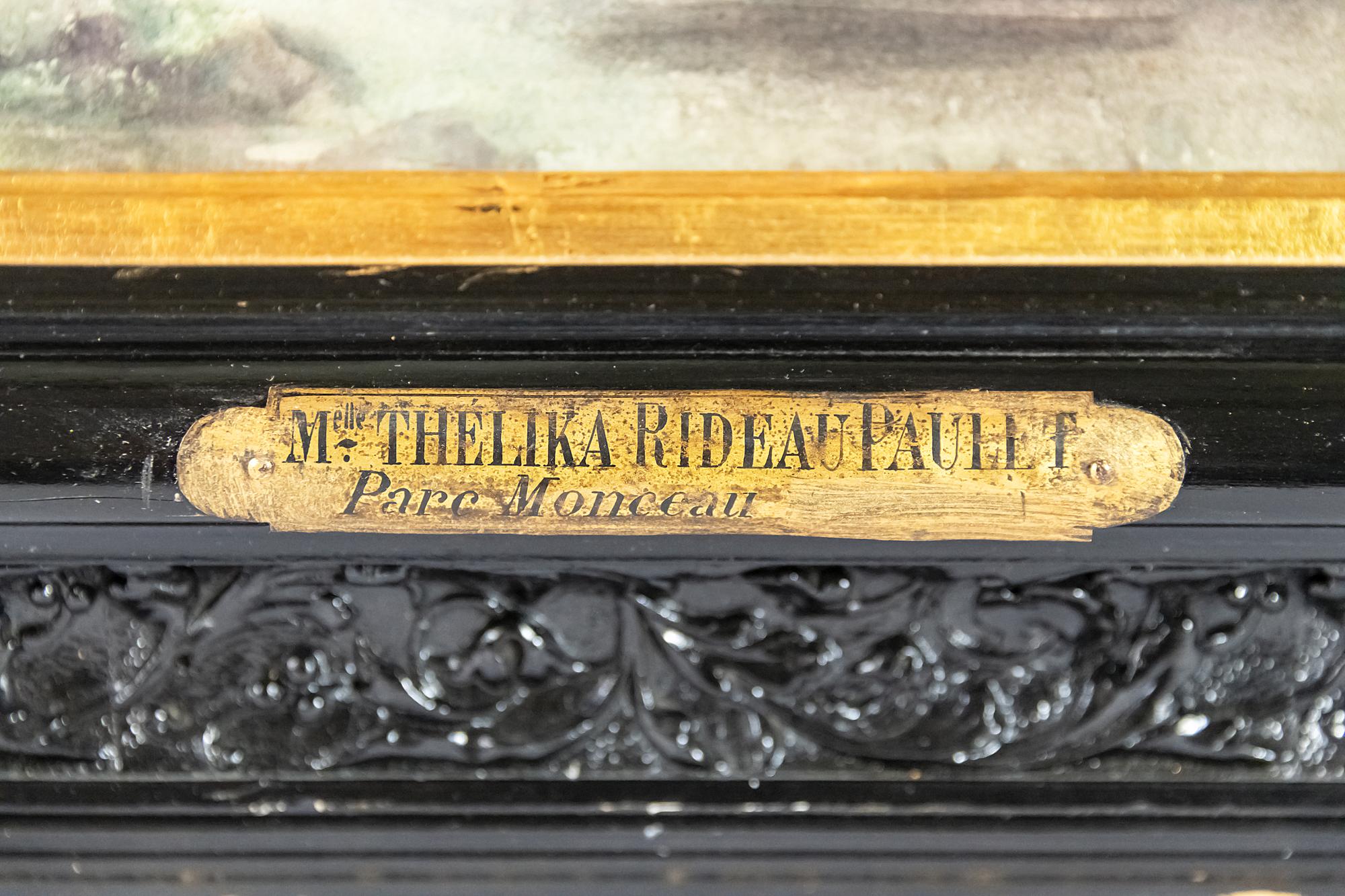Legno Quadro del XIX secolo francese incorniciato di Marie Thelika Rideau Paulet in vendita