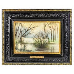 Framed French 19th Century Painting by Marie Thelika Rideau Paulet
