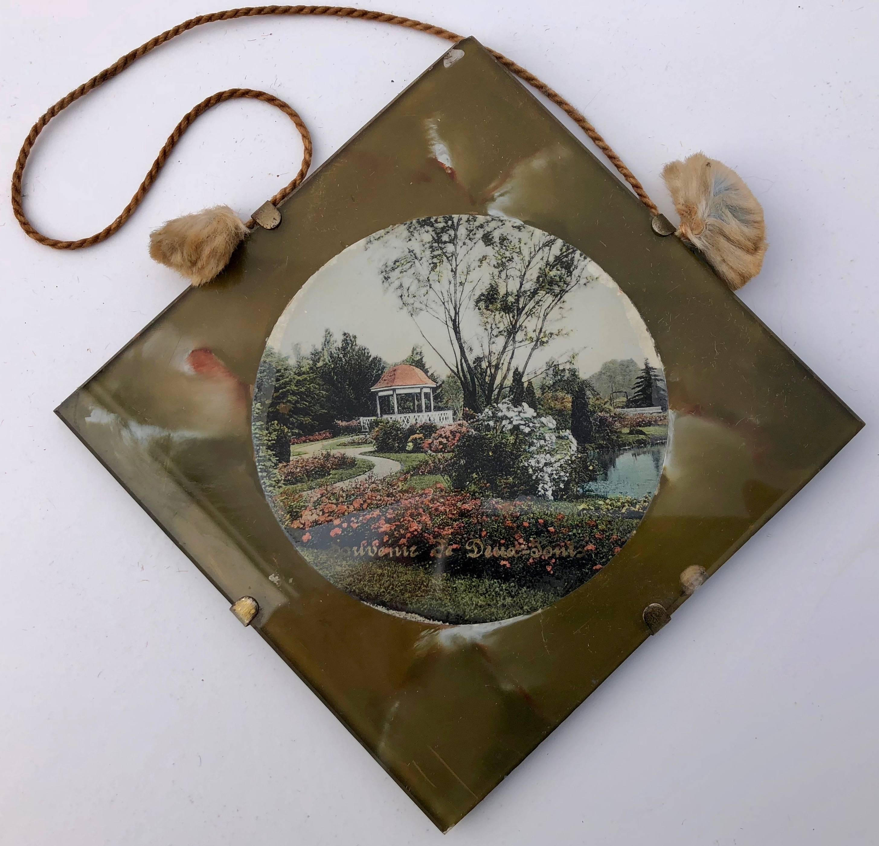 Framed French Colorized Souvenir Photos, Set of Seven Frames with Glass, 1950s For Sale 1