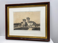 La Villa Ducale De Caffaggiolo, Florence, Italie, imprimé cuivre encadré