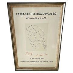 Framed French Le Recontre Iliazd, Pablo Picasso Poster with Horse