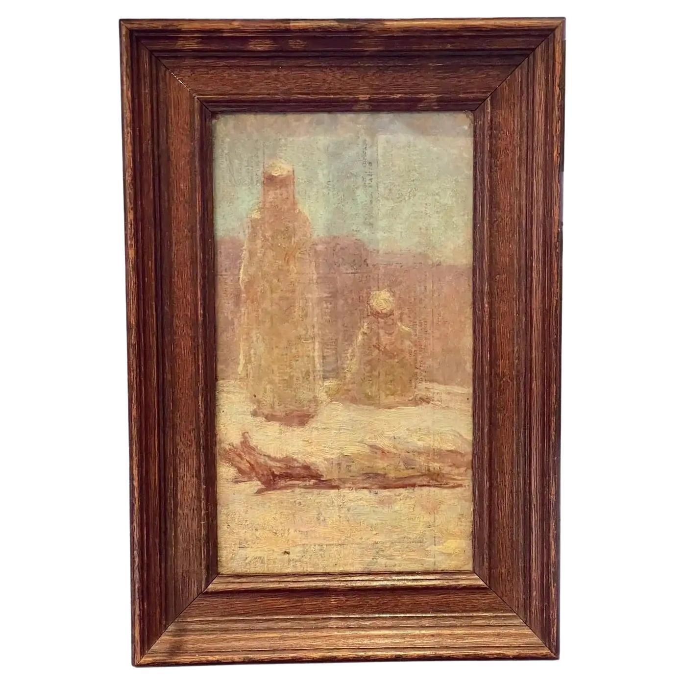 Framed French Oil On Paper Laid On Board By Marius Perret ''1853-1900''