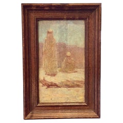 Framed French Oil On Paper Laid On Board By Marius Perret '1853-1900'