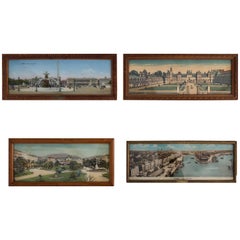 Framed French Souvenir Colorized Photos, Paris, Nice, Nantes, Fontainebleau 1930