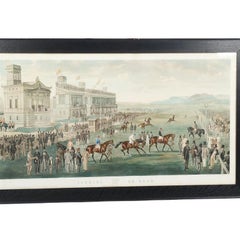 Framed French Turn of Century Horse Race