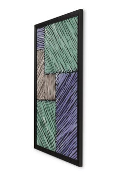 Framed Geometric Mid-Century Textured Color Block Print