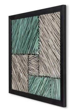 Framed Geometric Mid-Century Textured Color Block Print
