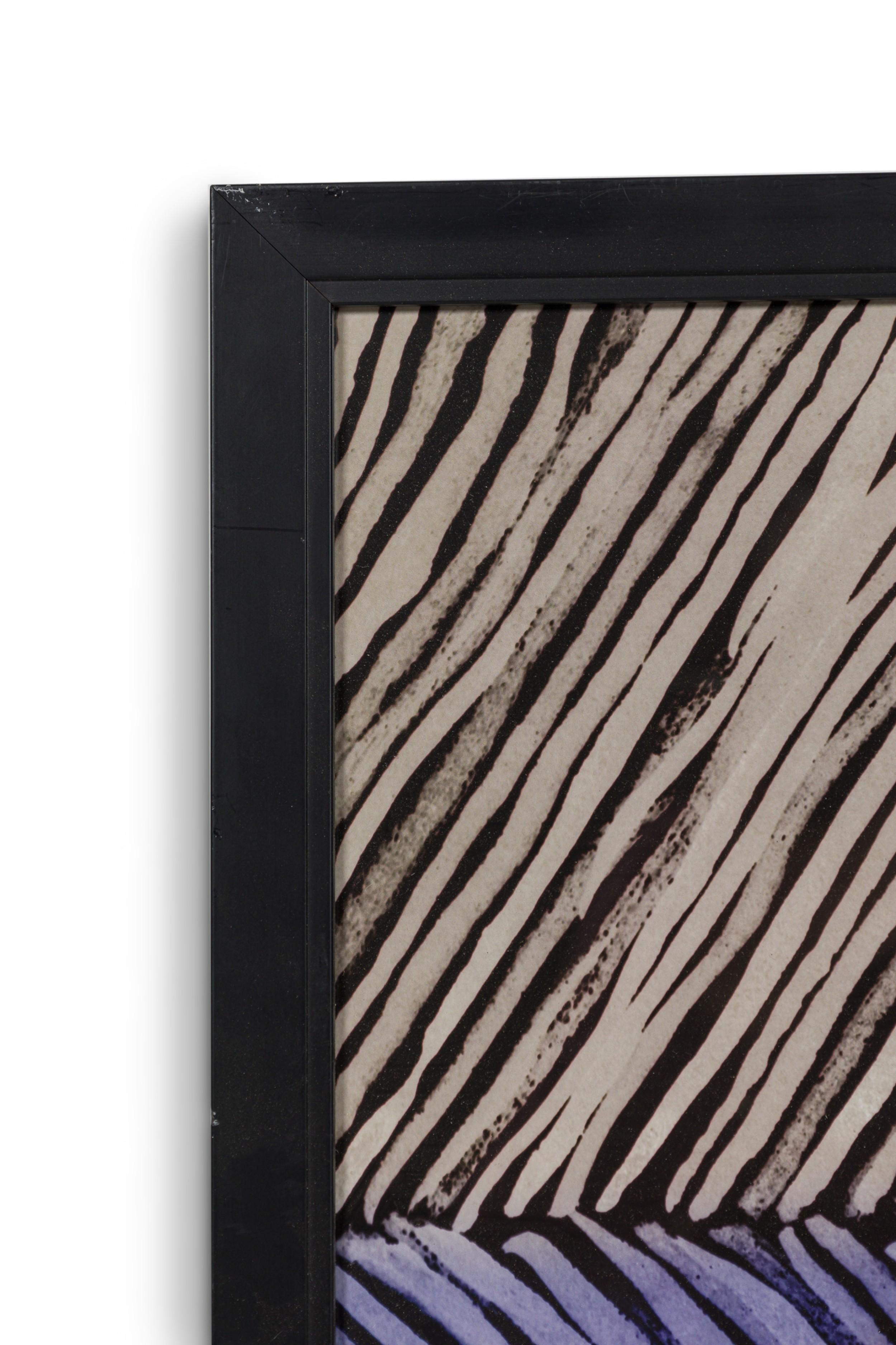 Gerahmter geometrischer Mid-Century-Druck mit strukturierter Farbblockierung (Moderne der Mitte des Jahrhunderts) im Angebot