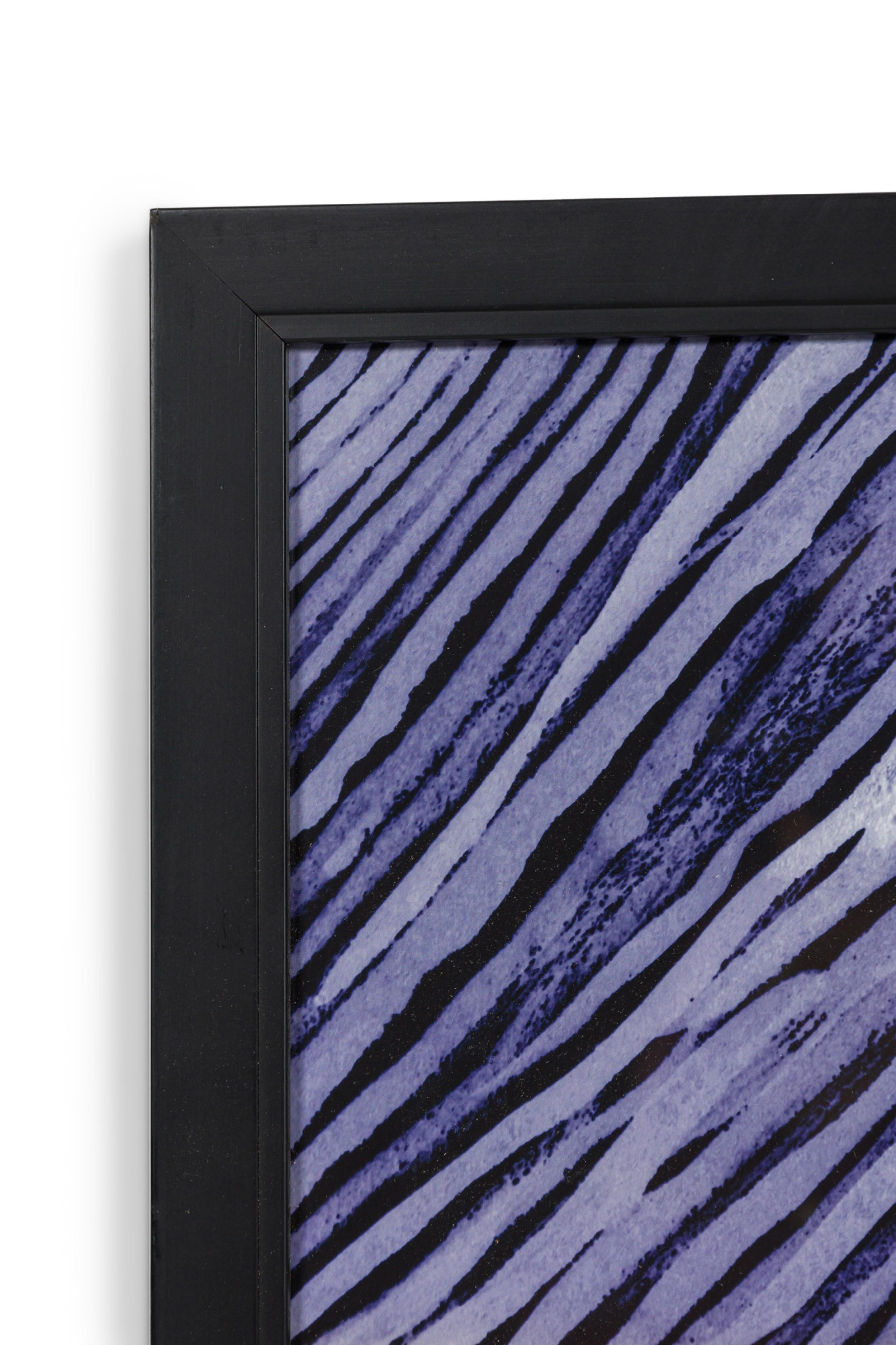 Gerahmter geometrischer Mid-Century-Druck mit strukturierter Farbblockierung (Moderne der Mitte des Jahrhunderts) im Angebot