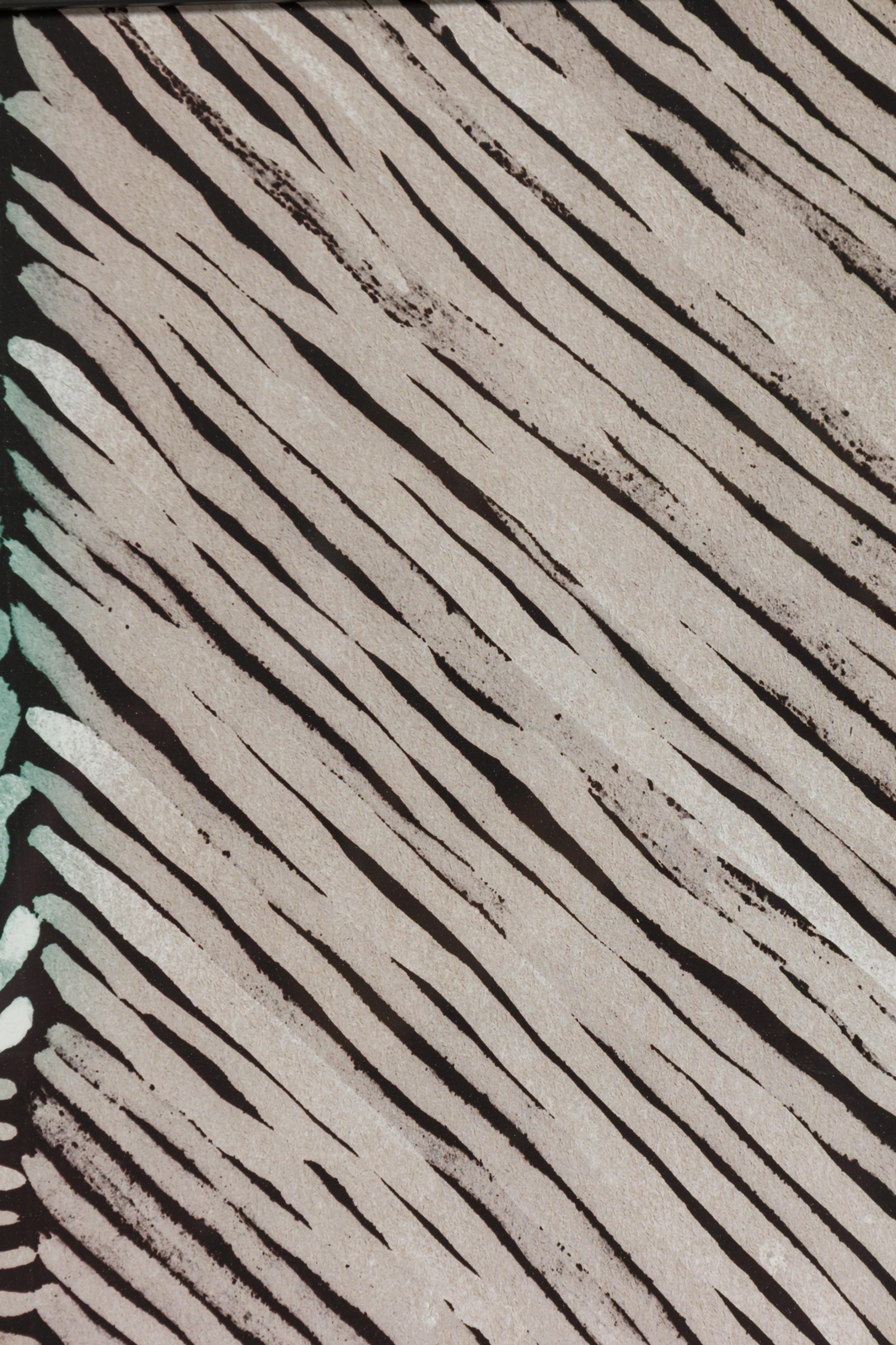 Gerahmter geometrischer Mid-Century-Druck mit strukturierter Farbblockierung im Zustand „Gut“ im Angebot in Queens, NY