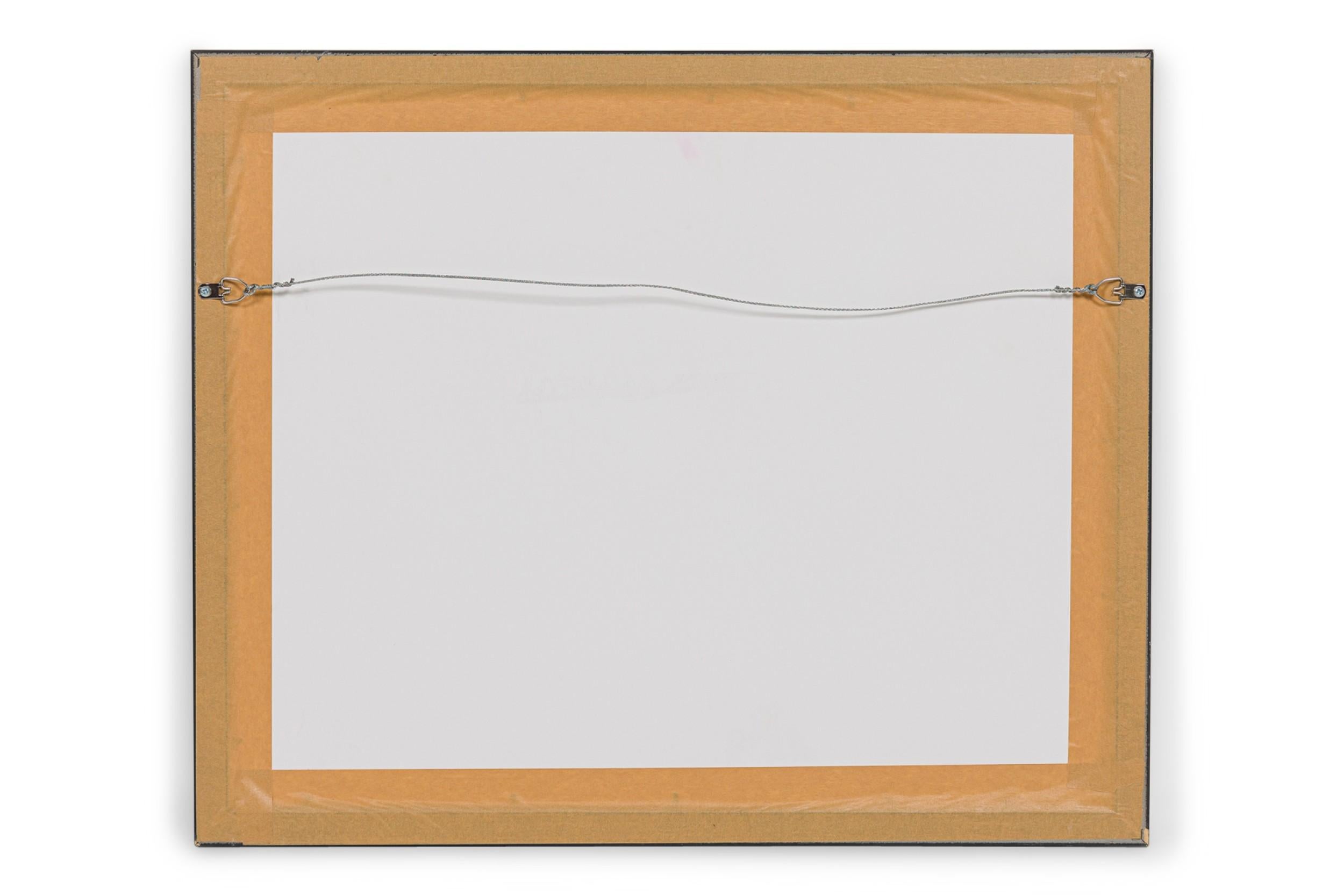 Gerahmter geometrischer Mid-Century-Druck mit strukturierter Farbblockierung (20. Jahrhundert) im Angebot