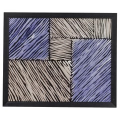 Framed Geometric Mid-Century Textured Color Block Print