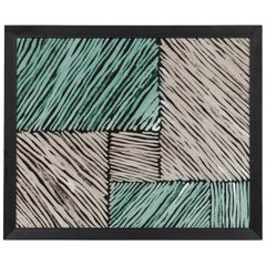 Framed Geometric Mid-Century Textured Color Block Print