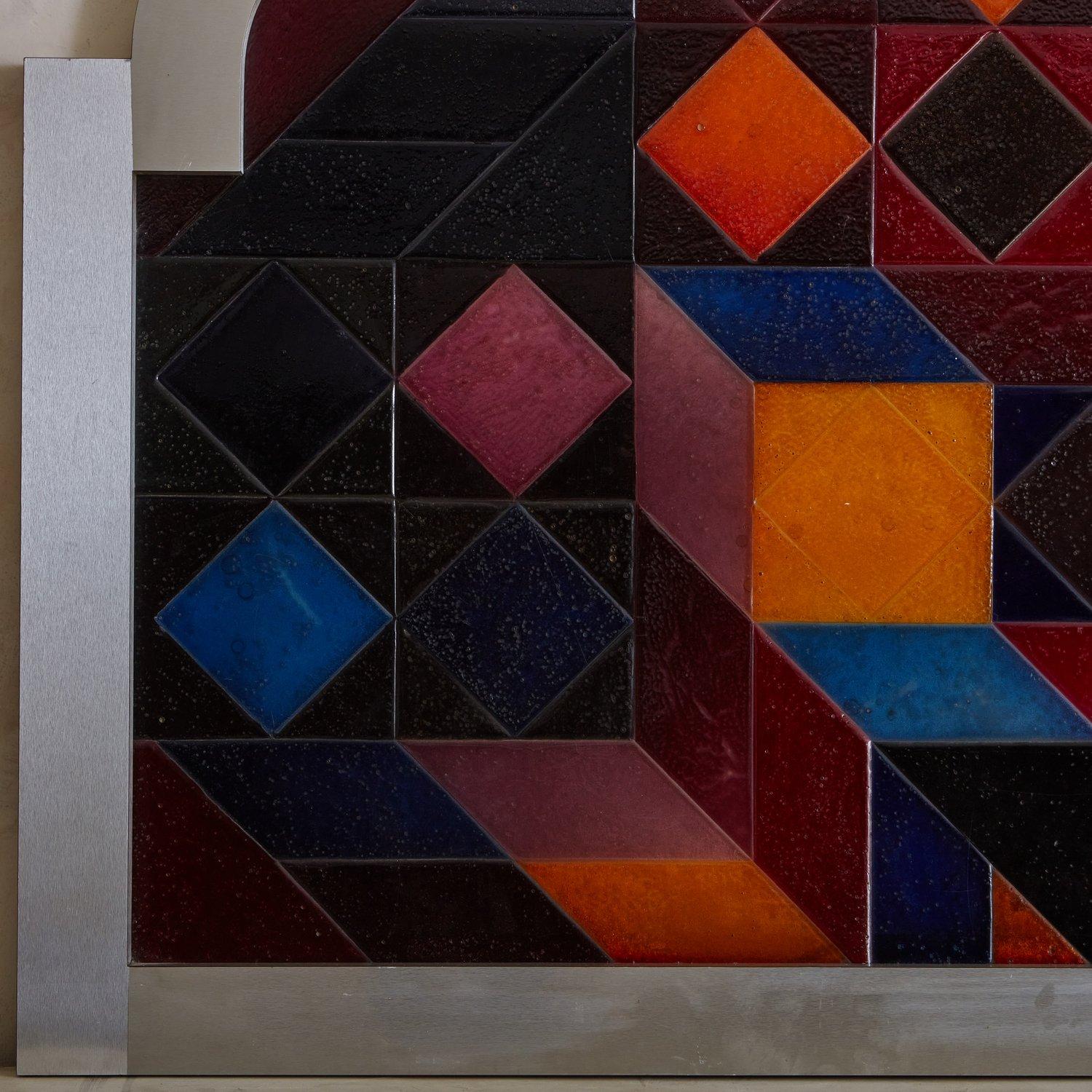 Framed Geometric Resin Wall Sculpture, France 1920s 3