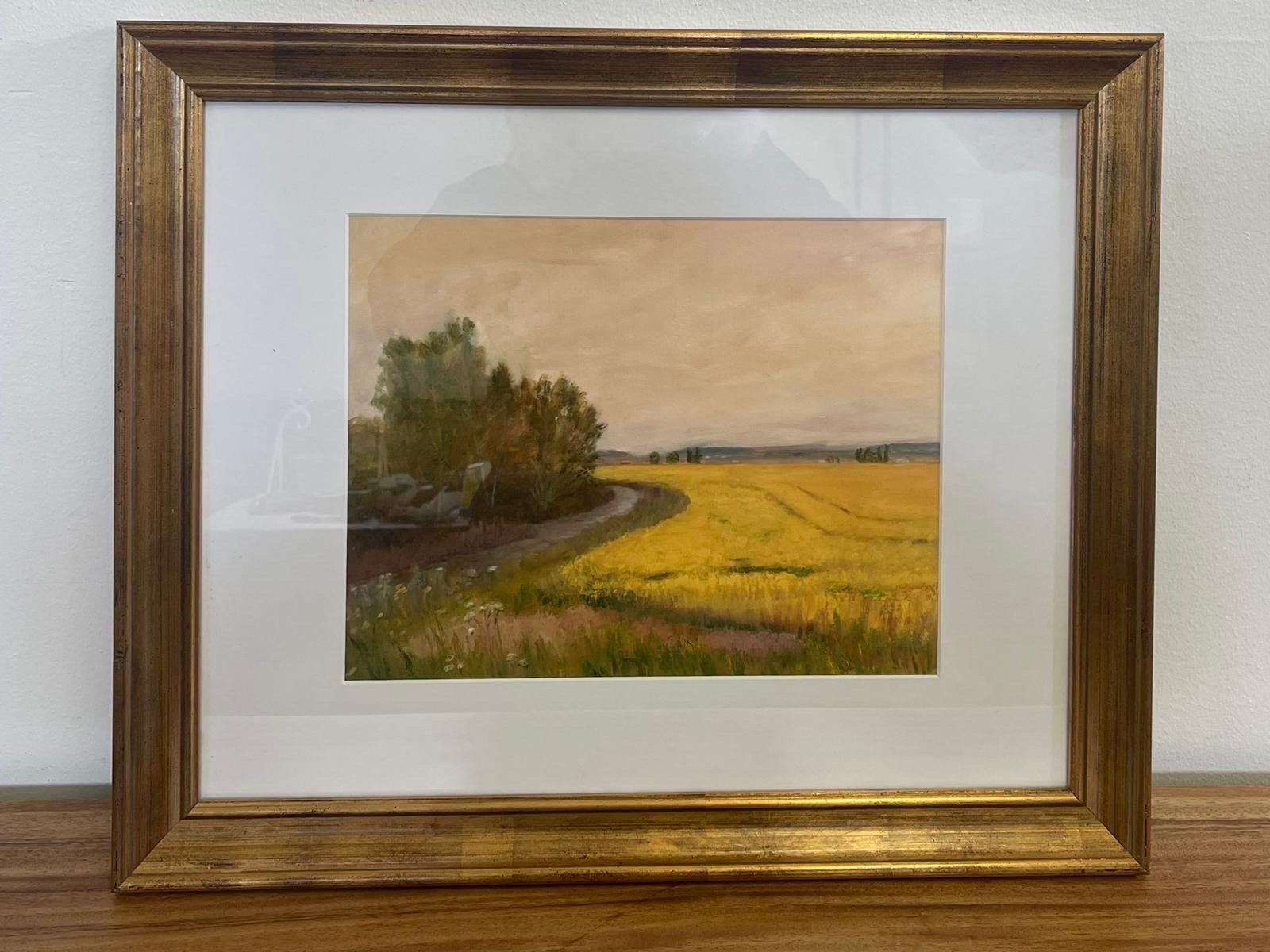 Helen Drummond is a Seattle based Artist, specializing in oil painting. Her makers mark is on the back of the print as shown. Framed and Matted with gold toned framing. Vintage Condition Consistent with Age as Pictured.

Dimensions. 23 W ; 1 D ; 19 H