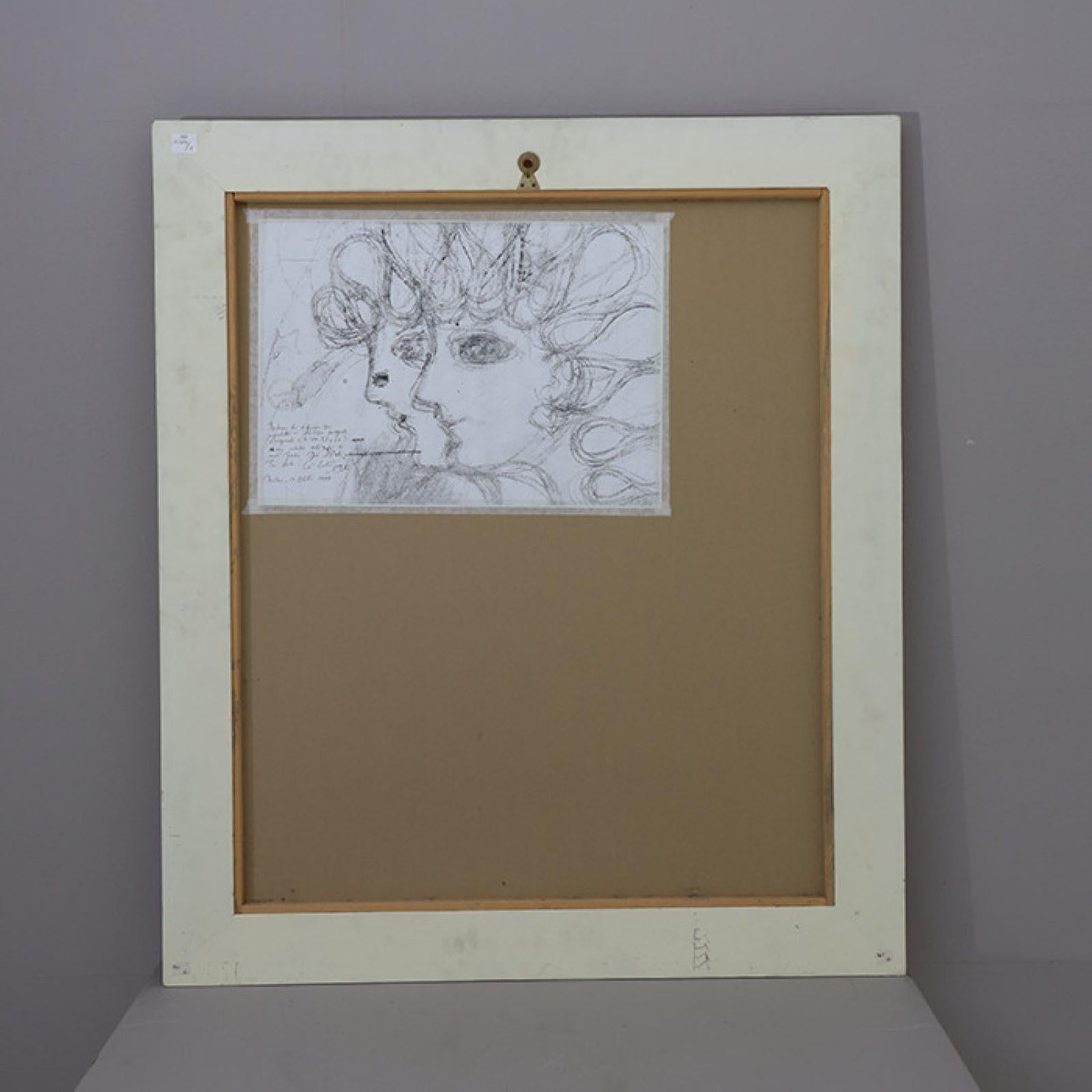 Disegno di Gio Ponti incorniciato Accompagnato dal certificato dell'Archivio Gio Ponti allegato al verso.