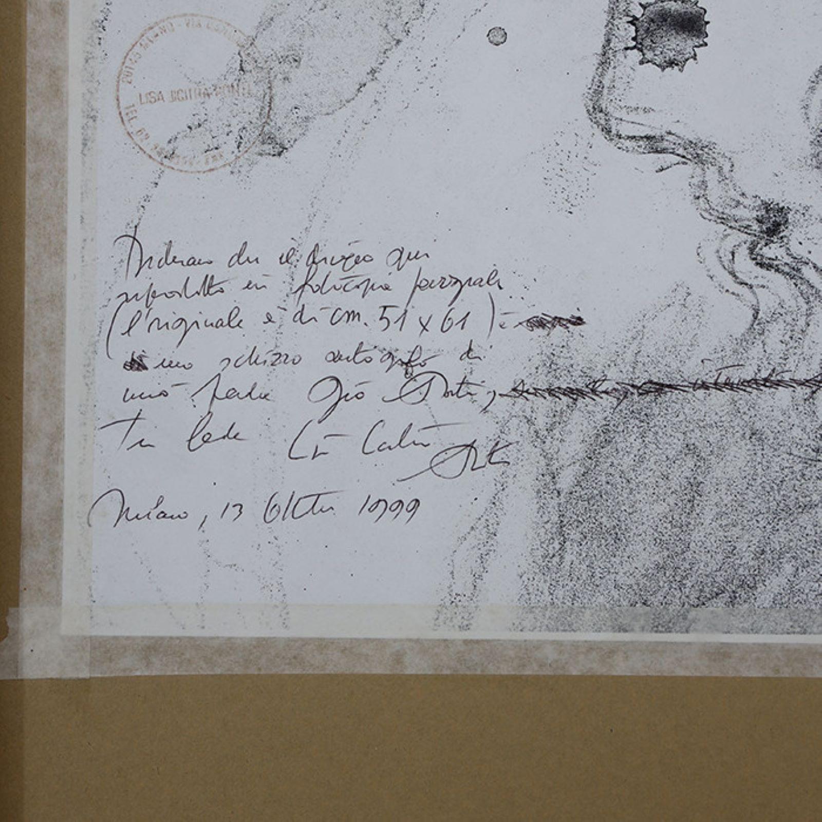 Italiano Disegno di Gio Ponti incorniciato in vendita