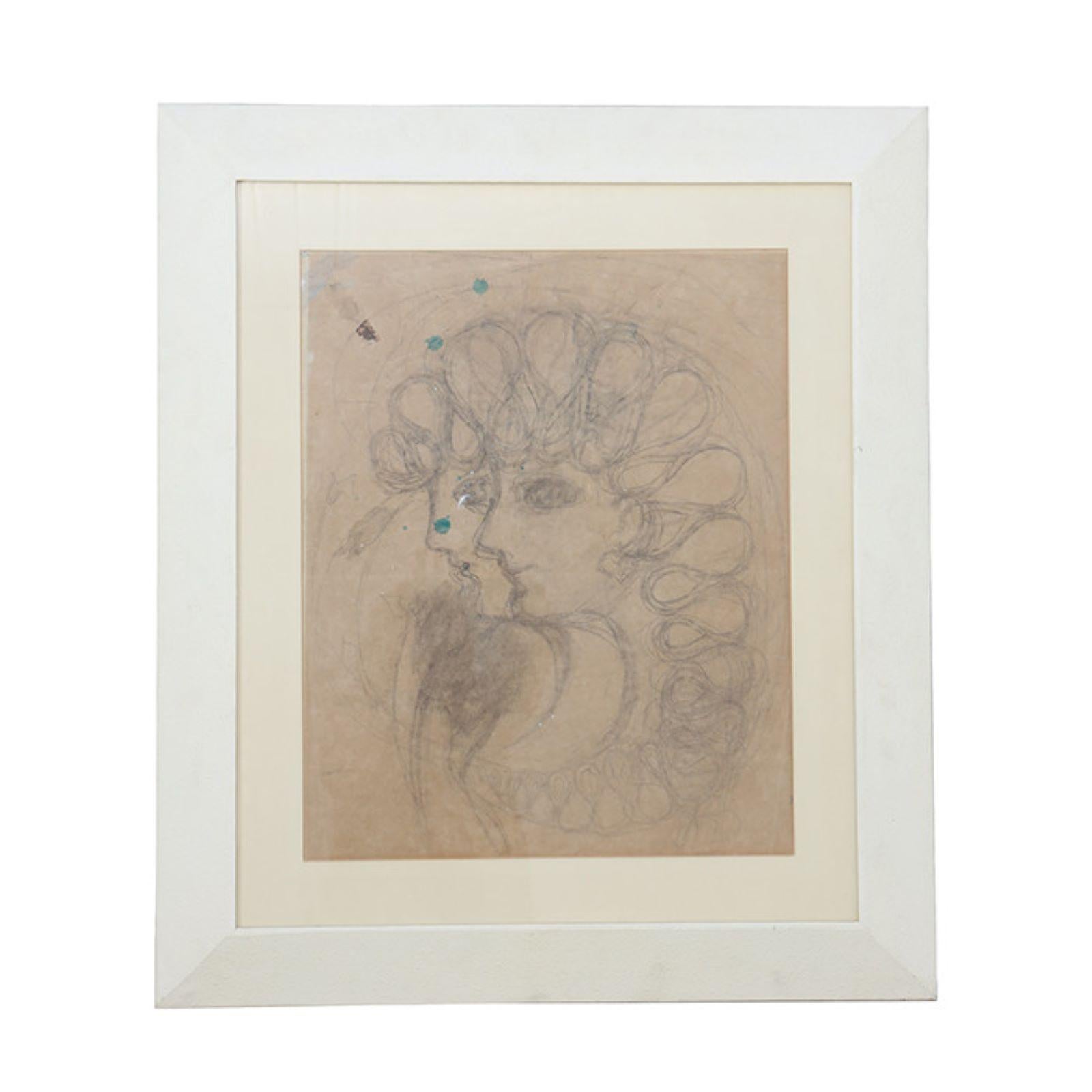 XX secolo Disegno di Gio Ponti incorniciato in vendita
