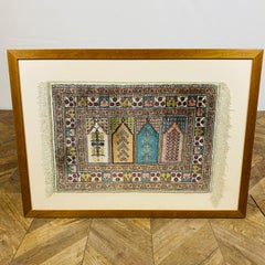 Framed + Glazed Persian Rug, Finely Knotted Silk