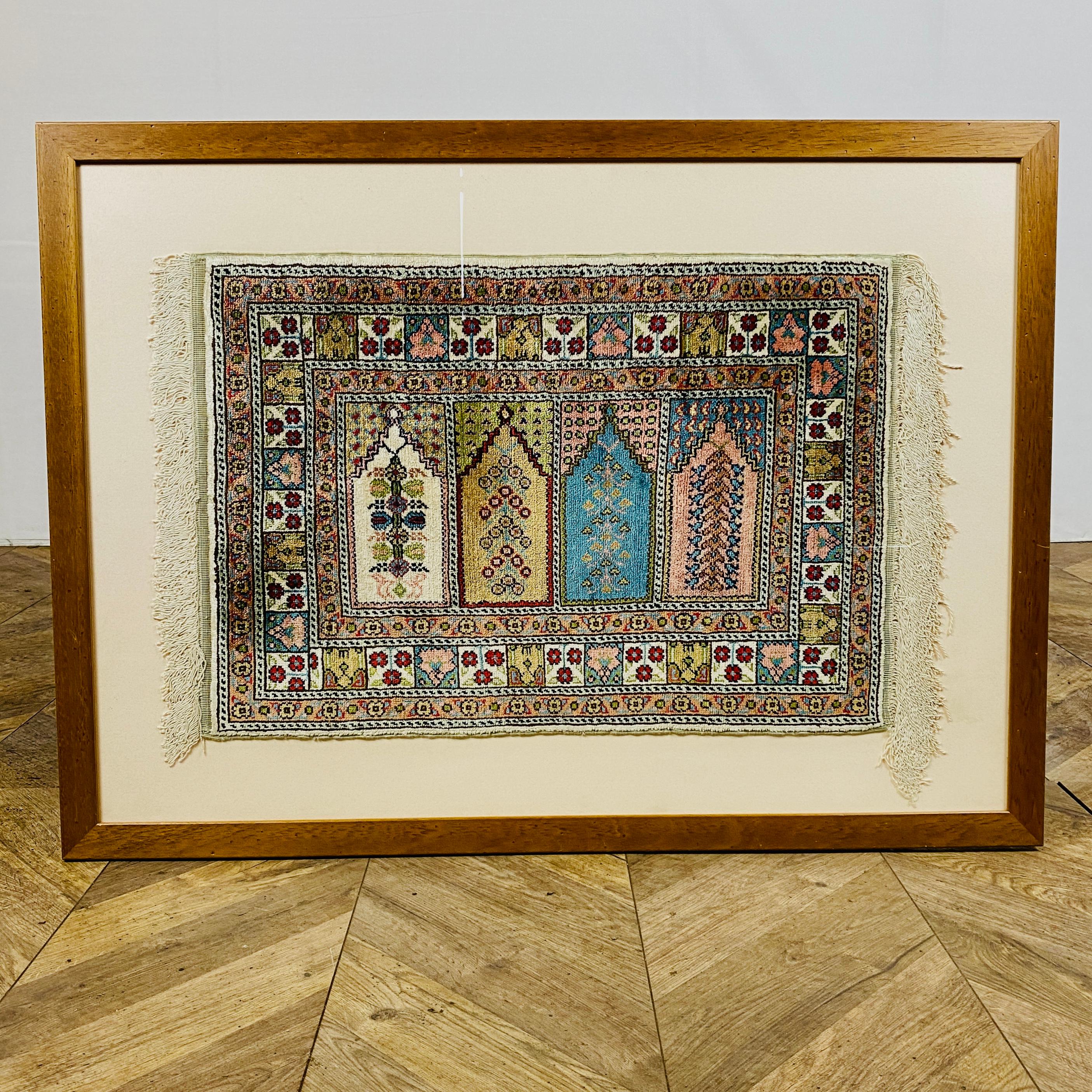framed persian rug