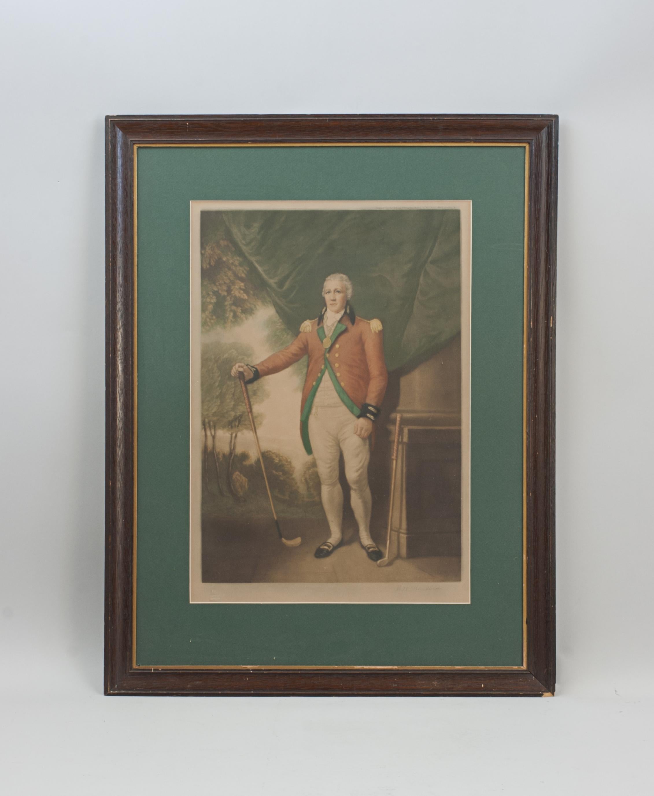 Framed Golf Mezzotint, Henry Callender Esq. For Sale 3