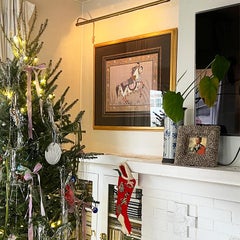 Framed Hand Painted Indian Gouache Painting of Horse on Silk in Pink - India