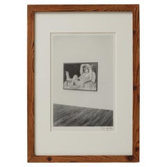 Gerahmte, handsignierte Lithografie „Das Museum“ von Vastian