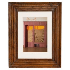 Cartolina offset incorniciata e firmata a mano della "Purple Store Front" di Christo