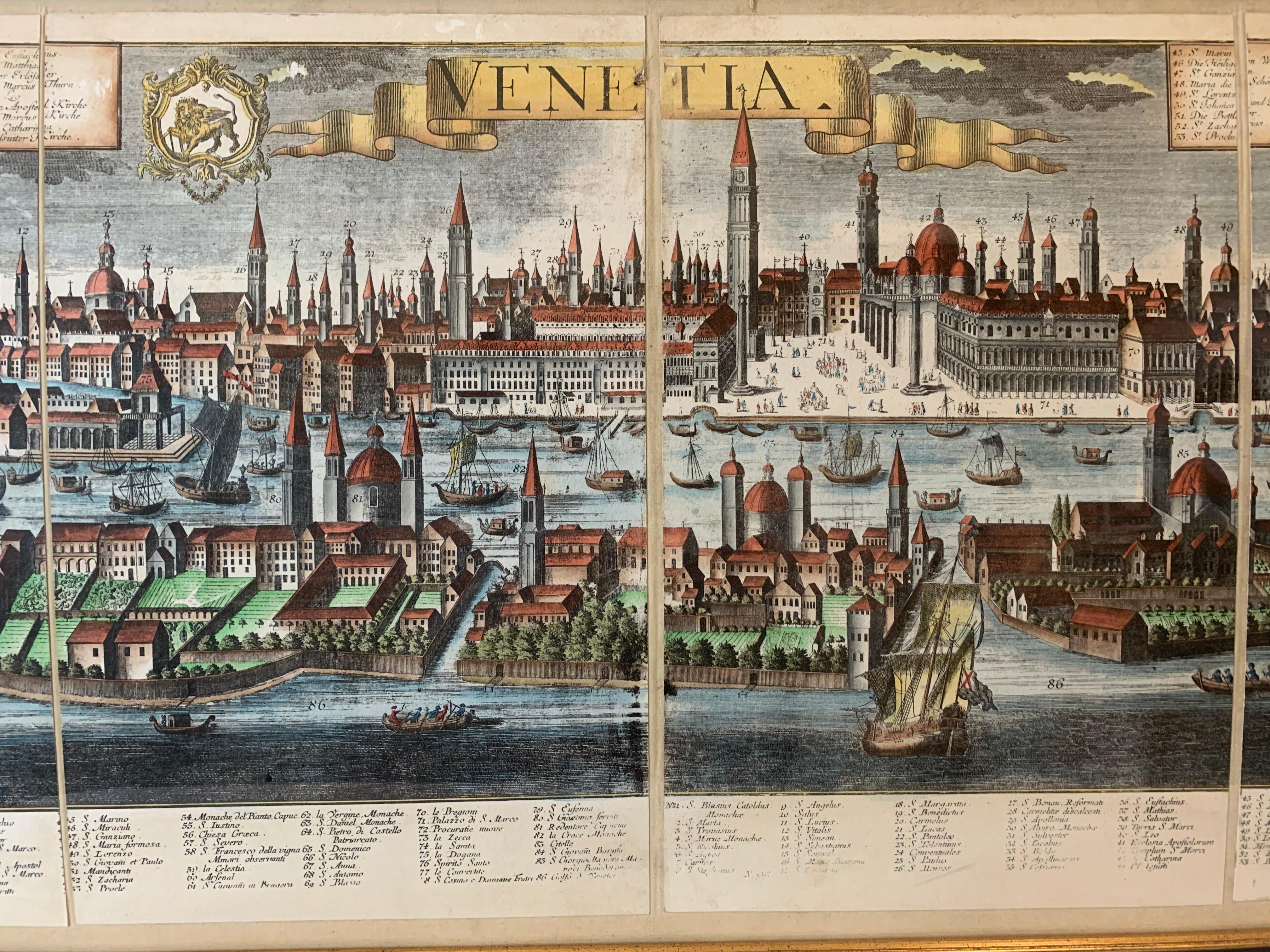 Hand Watercolored Framed Print of Venice or 