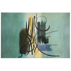 Vintage Framed Hans Hartung Multiple Color Process Abstract Print, Maeght Gallery, Paris