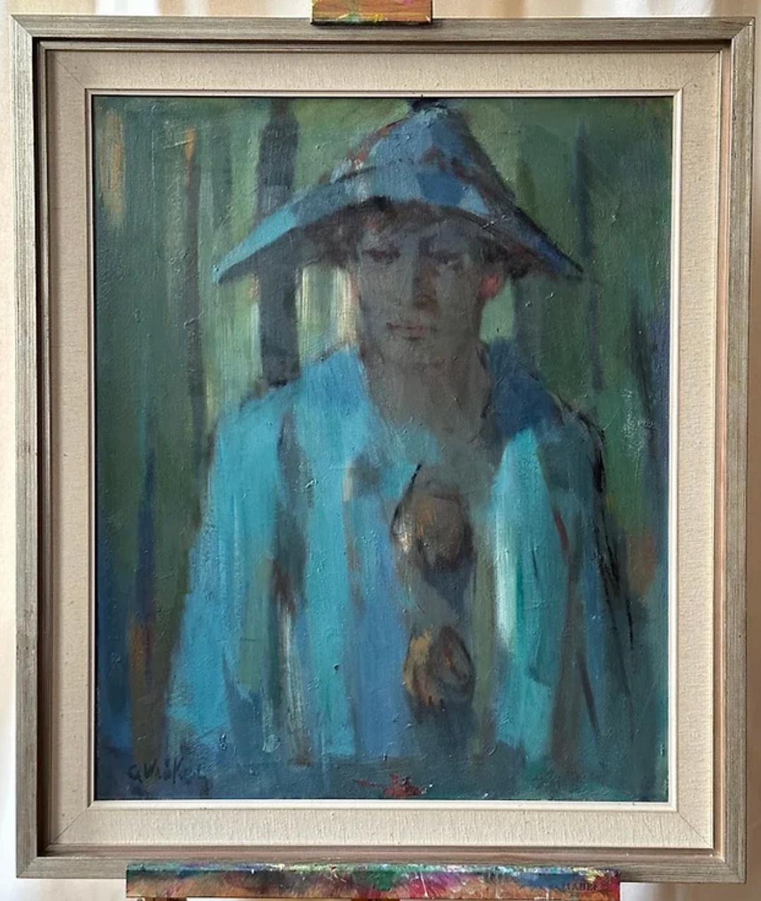 Framed Clown Oil Painting By Gertrud Wrake-Lindqvist, Signed.

Gertrud Wrake-Lindqvist. (Swedish, 1905–1996) Sweden.

This captivating portrait depicts a man dressed as a Harlequin. The artist captures his melancholic expression, using heavy,