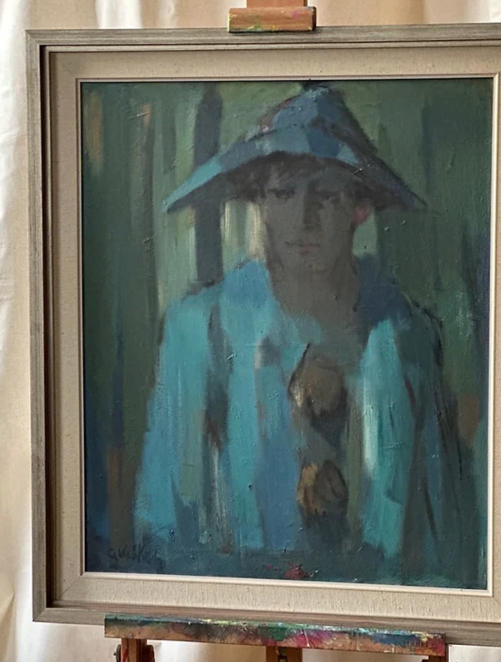 Framed Harlequin, Oil Painting By Gertrud Wrake-Lindqvist., Signed. In Good Condition In London, England