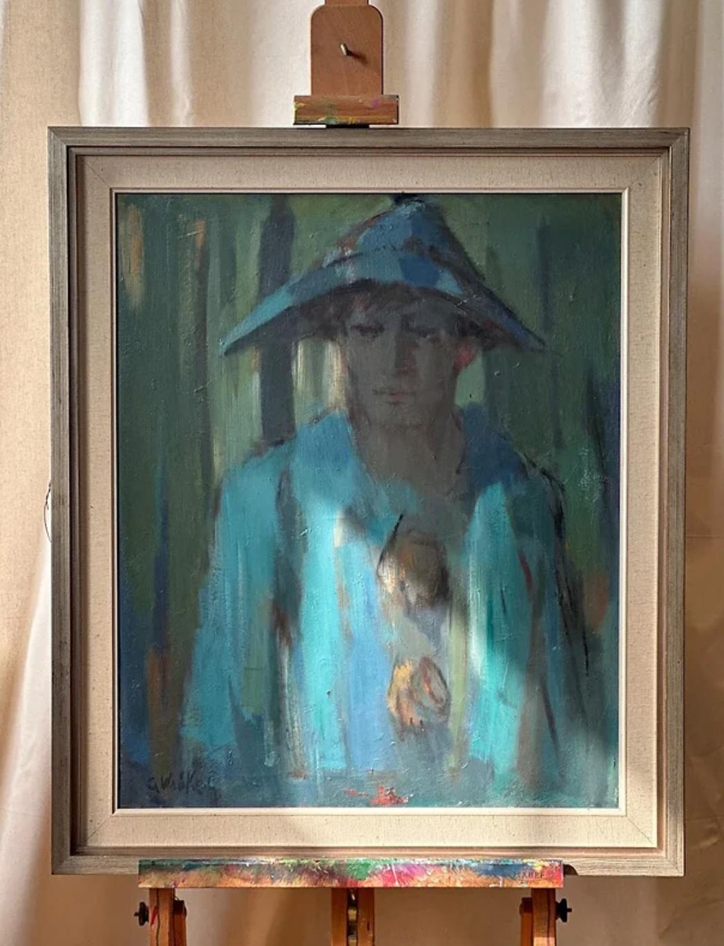 20th Century Framed Harlequin, Oil Painting By Gertrud Wrake-Lindqvist., Signed.