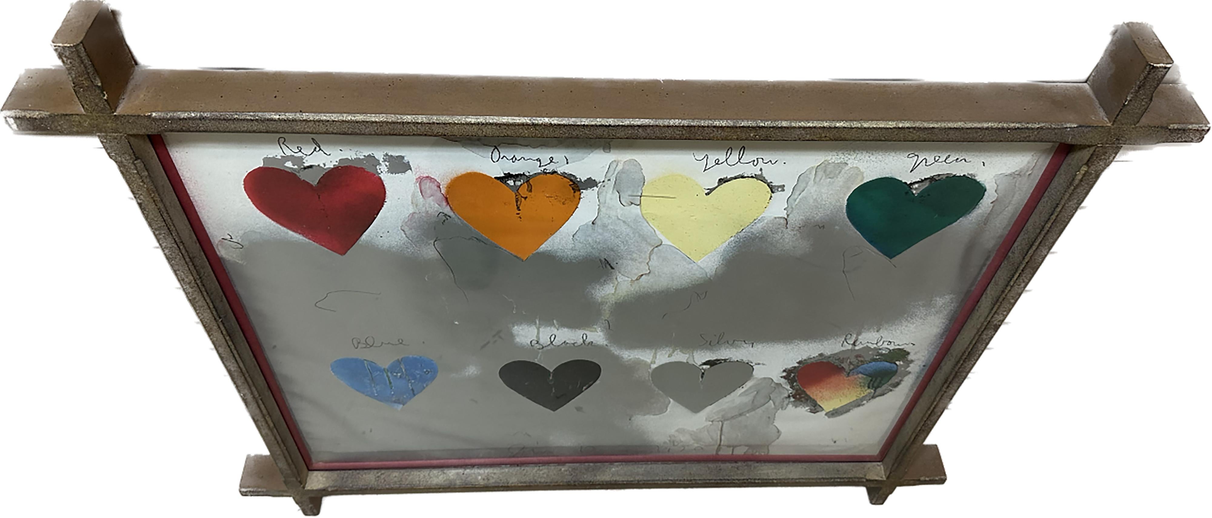 Américain Tirage lithographique « Hearts » encadré de l'artiste Jim Dine en vente