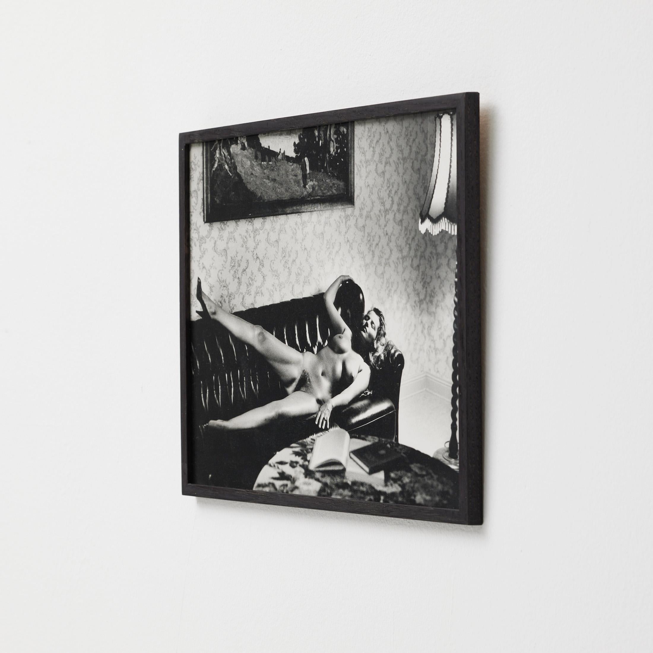 Framed Helmut Newton Black and White Photography - Iconic Nude, 1980s For Sale 2