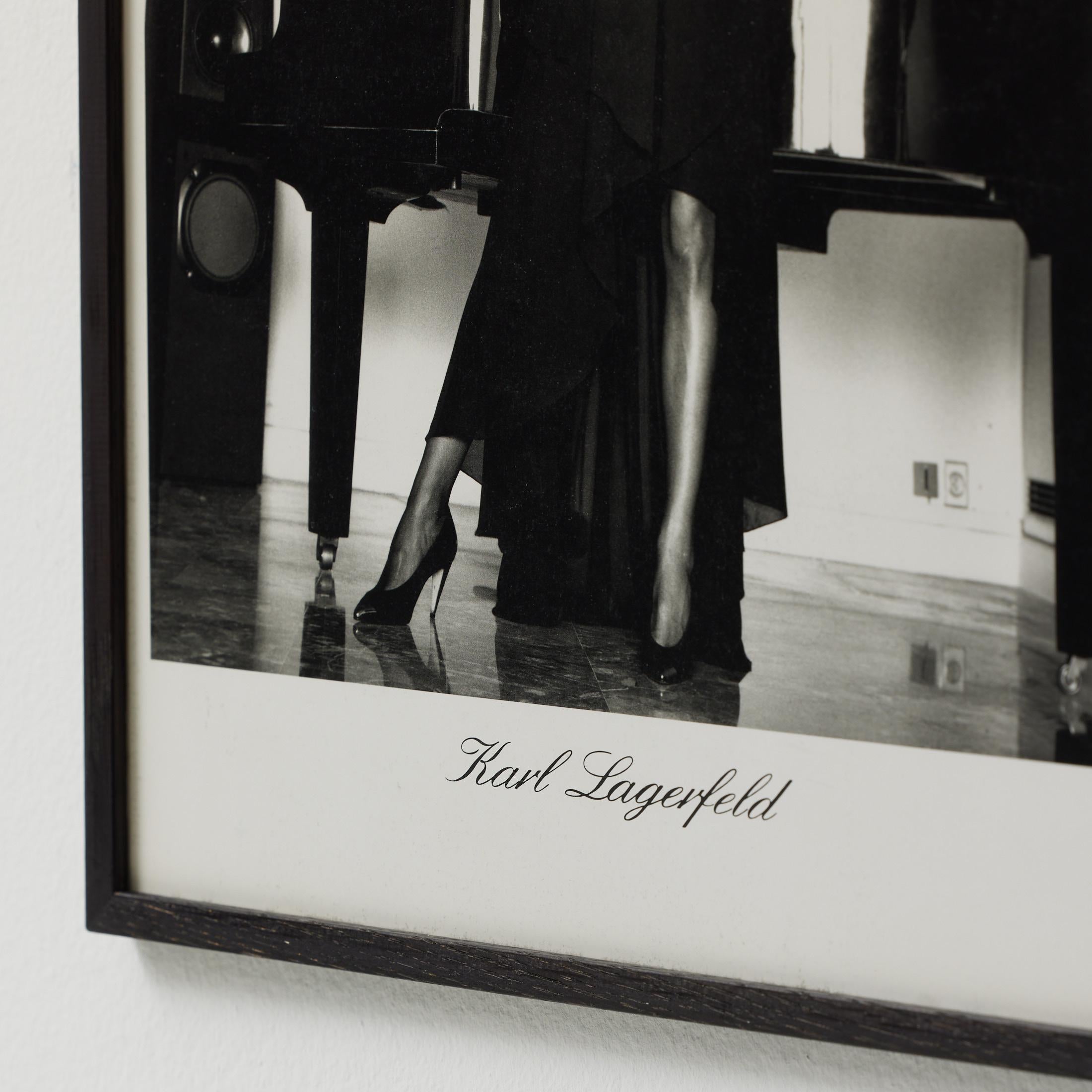 Framed Helmut Newton Black and White Photography - Karl Lagerfeld For Sale 6