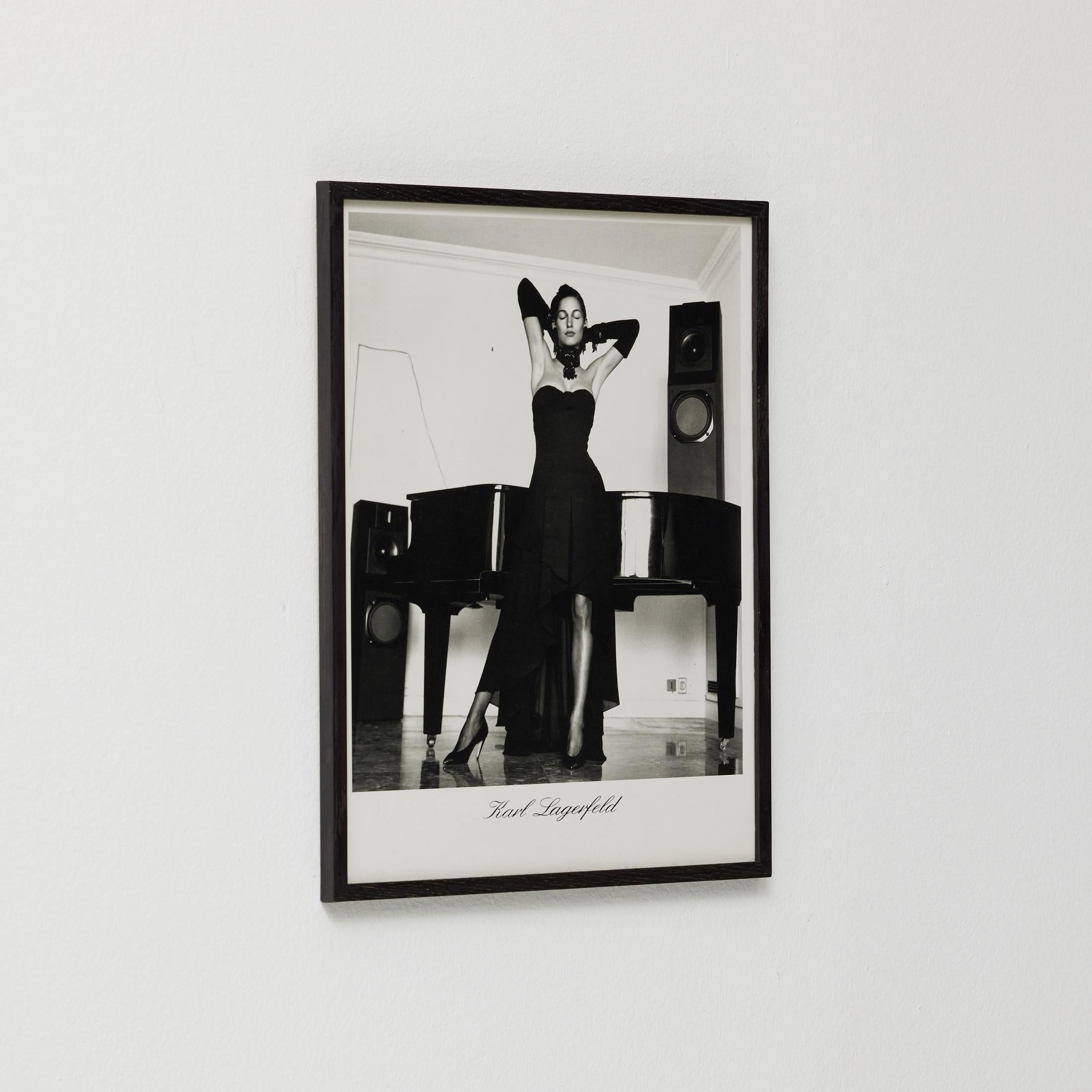 Mid-Century Modern Framed Helmut Newton Black and White Photography - Karl Lagerfeld For Sale