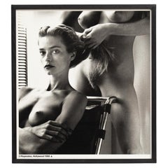 Framed Helmut Newton Black and White Photography - "Two Playmates" (1986)