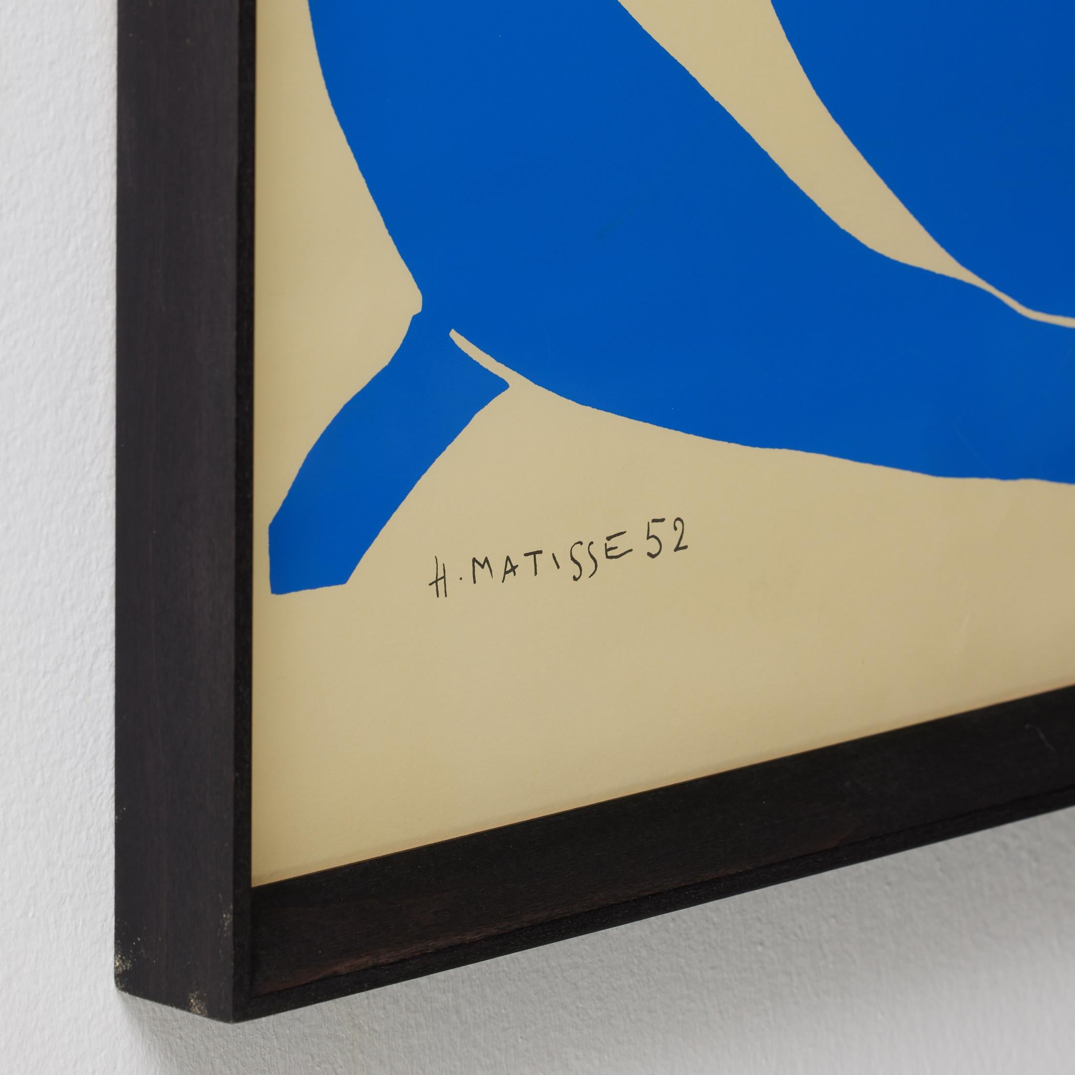 Framed Henri Matisse Cut Out Blue Lithograph Nu Bleu, 1970 For Sale 9
