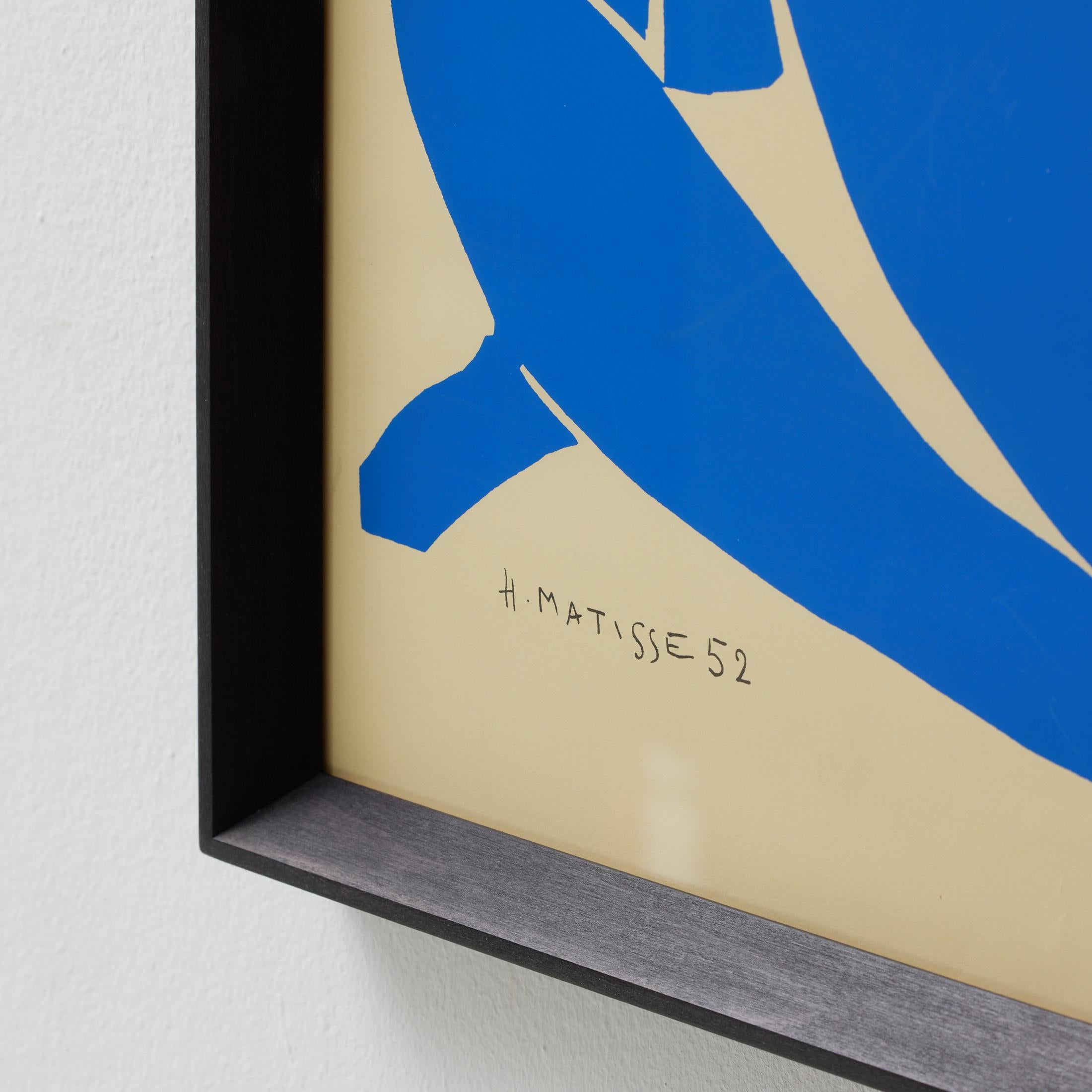 Late 20th Century Framed Henri Matisse Cut Out Blue Lithograph Nu Bleu, 1970 For Sale