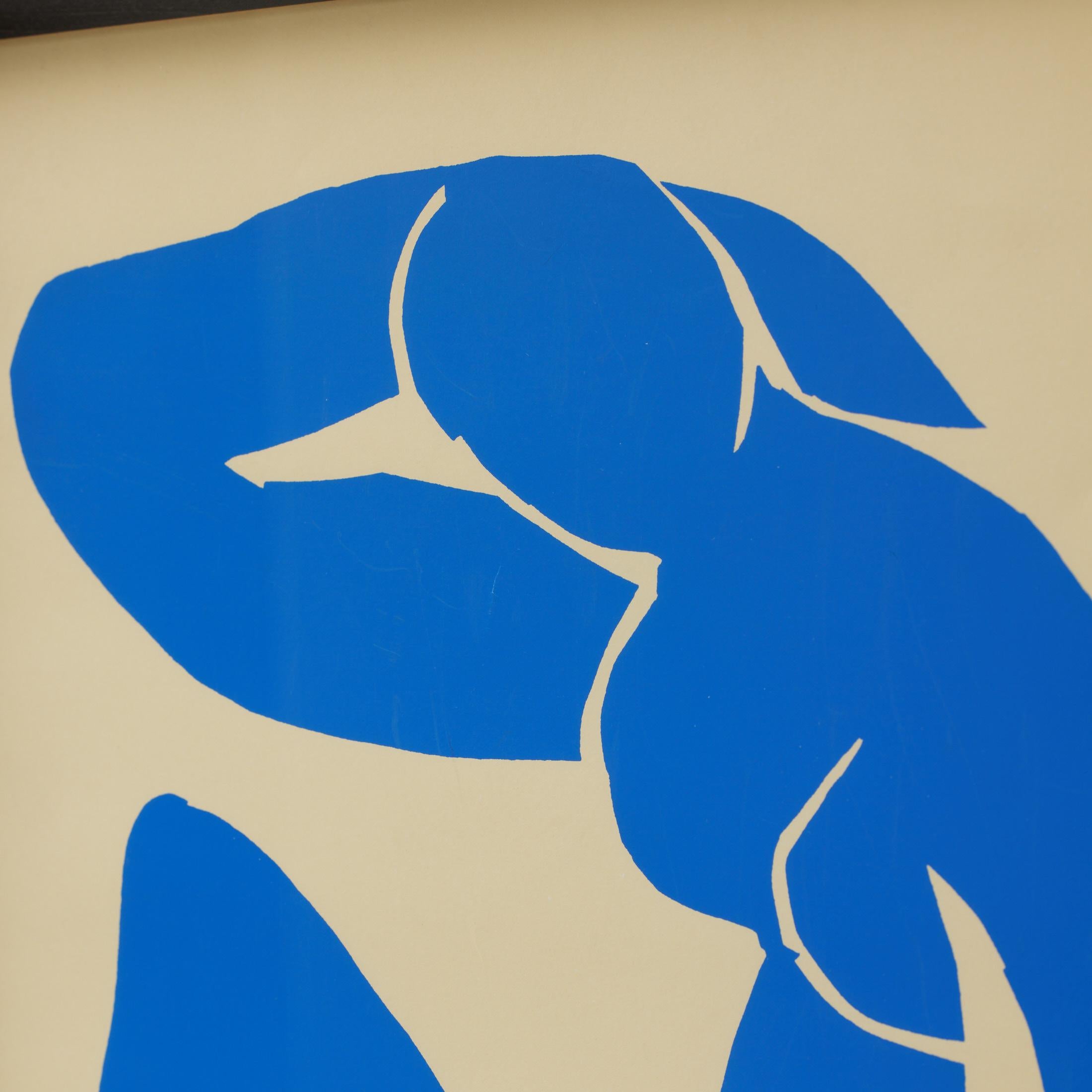 Framed Henri Matisse Cut Out Blue Lithograph Nu Bleu, 1970 For Sale 1