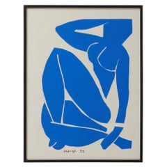Framed Henri Matisse Cut Out Blue Lithograph Nu Bleu, 1970