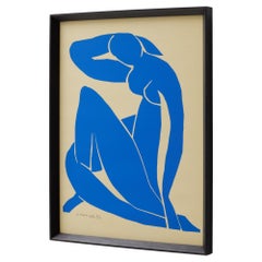 Litografía recortada azul de Henri Matisse enmarcada Nu Bleu, 1970