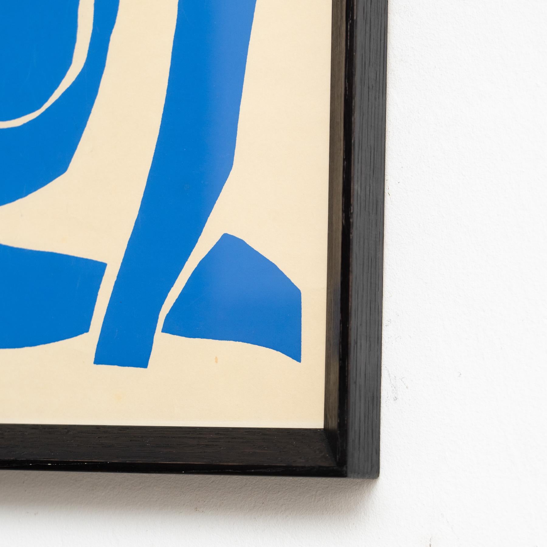 Litografía recortada en azul Nu Bleu I, 1970, de Henri Matisse, enmarcada en venta 3