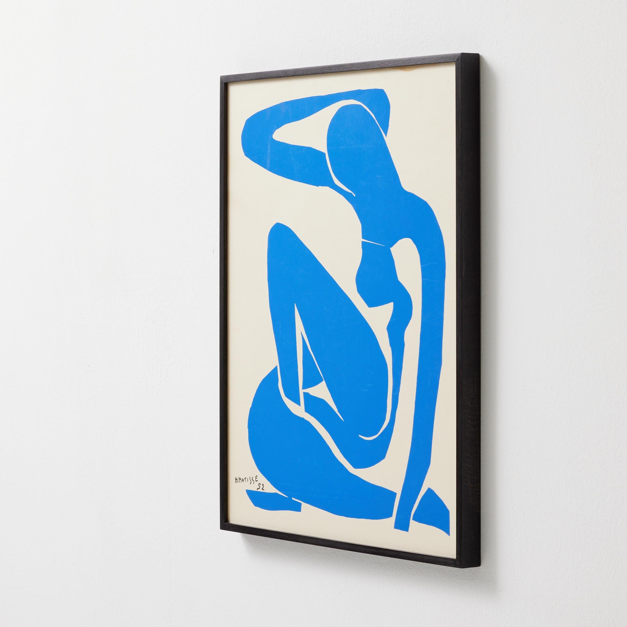 Framed Henri Matisse Cut Out Blue Lithograph Nu Bleu I, 1970 (Französisch) im Angebot