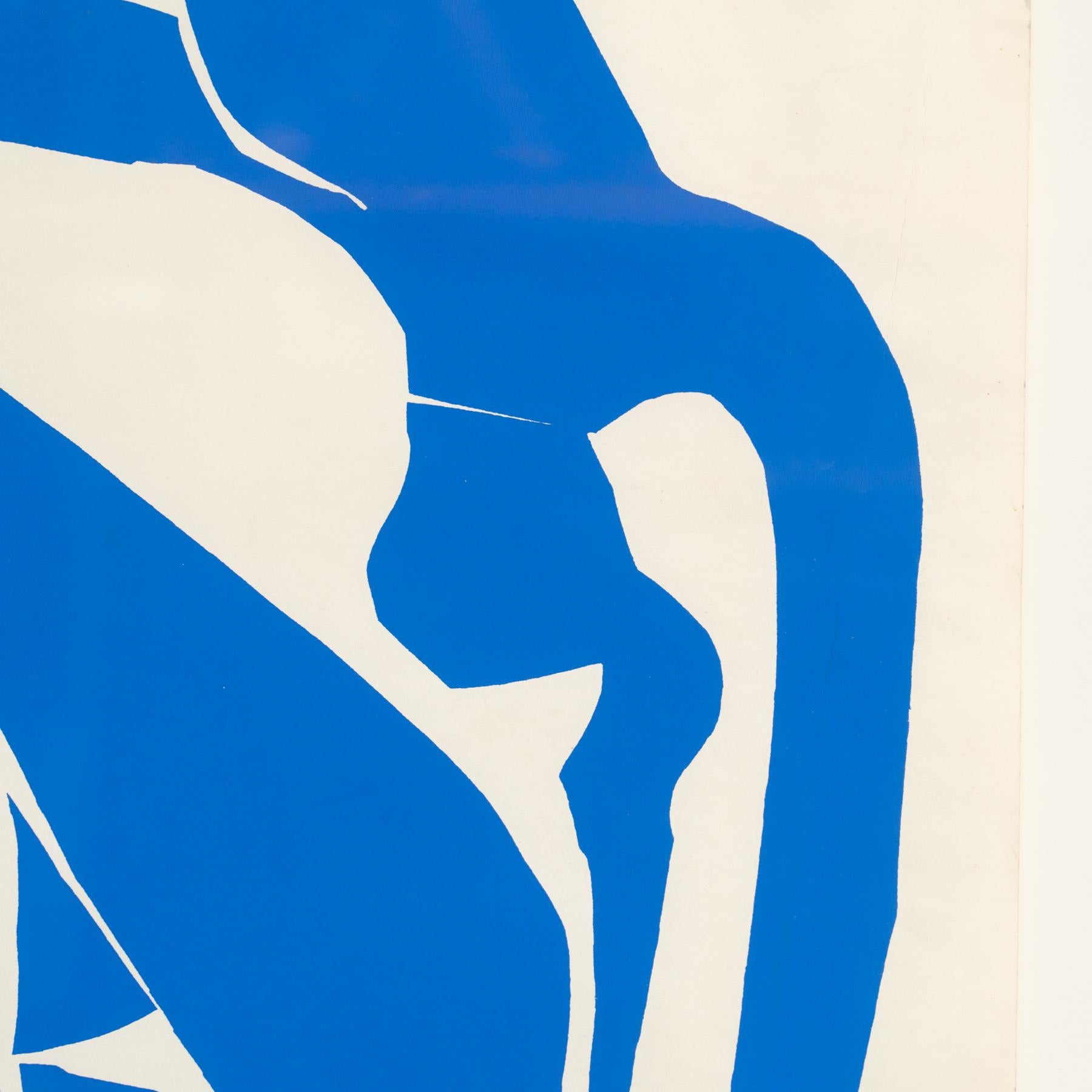 Late 20th Century Framed Henri Matisse Cut Out Blue Lithograph Nu Bleu I, 1970 For Sale