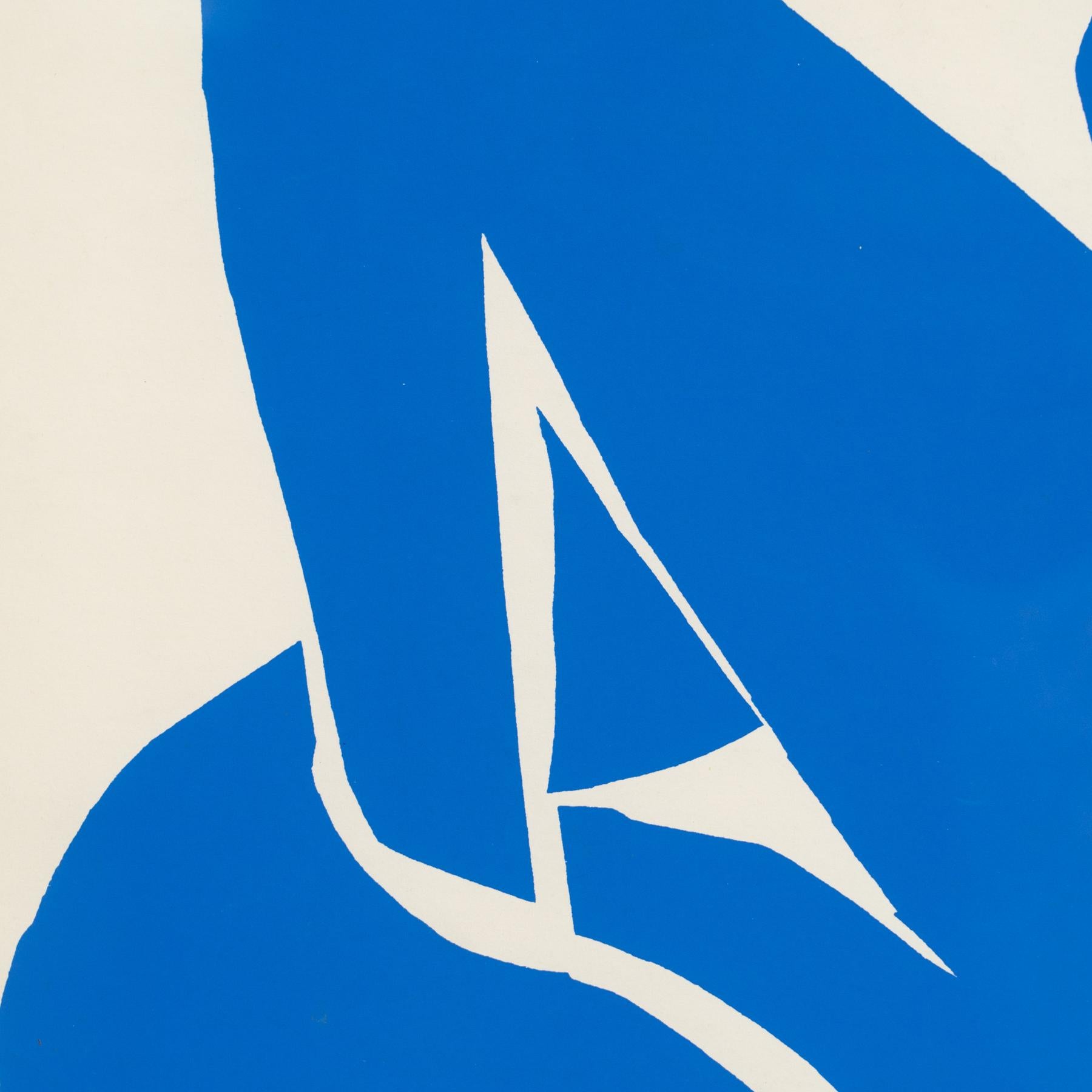 Paper Framed Henri Matisse Cut Out Blue Lithograph Nu Bleu I, 1970 For Sale