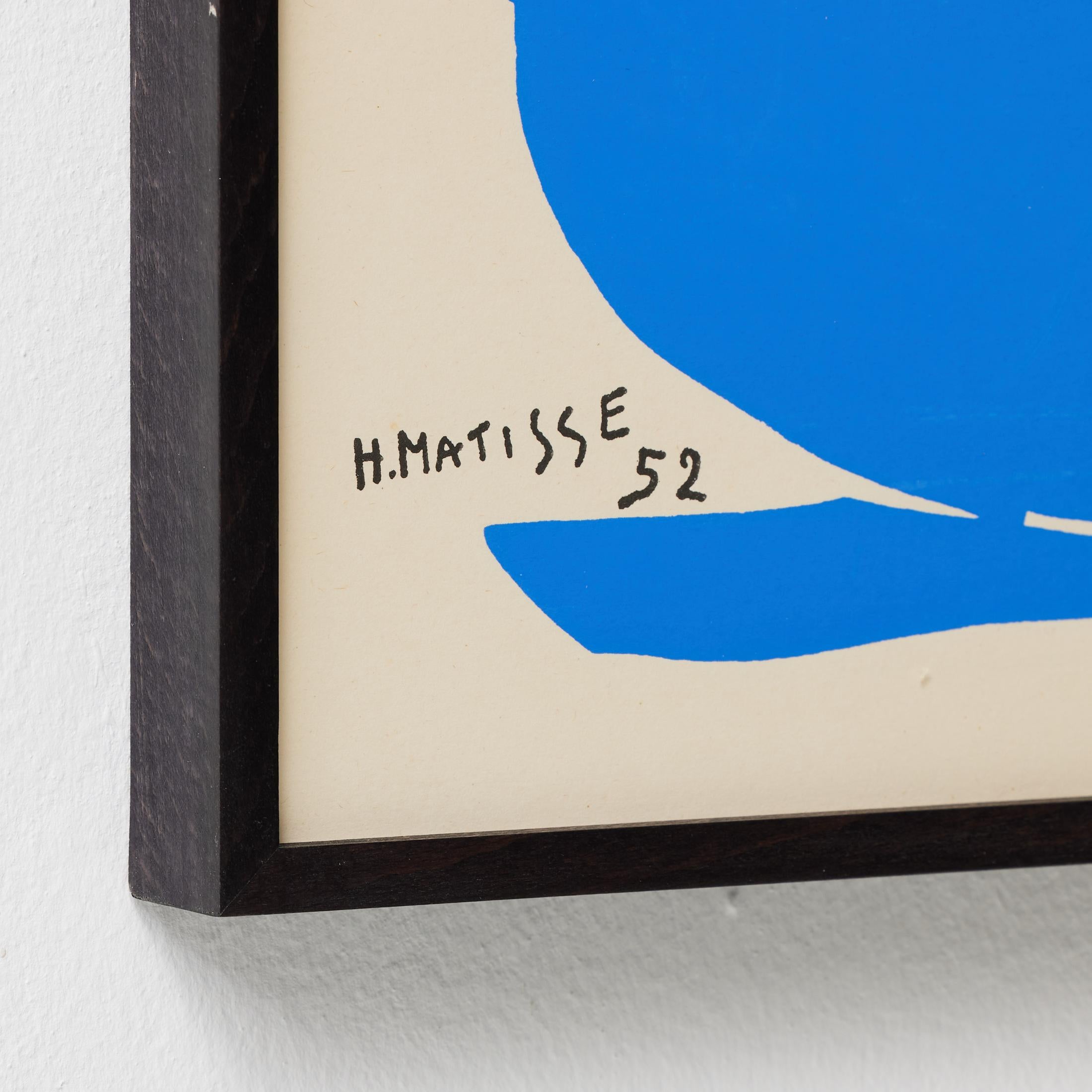 Framed Henri Matisse Cut Out Blue Lithograph Nu Bleu I, 1970 (Papier) im Angebot