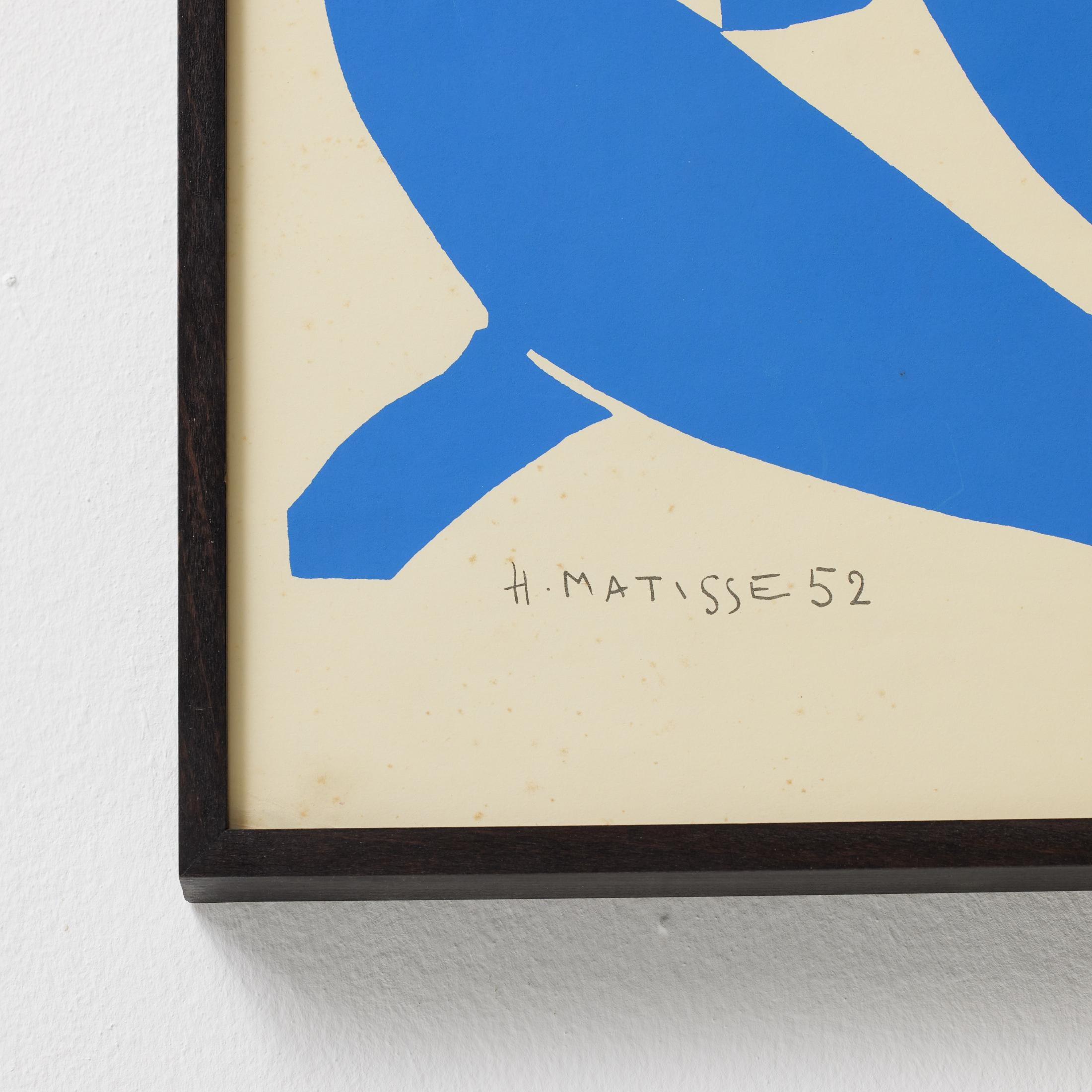 Framed Henri Matisse Cut Out Blue Lithograph Nu Bleu I, 1980 (Französisch) im Angebot