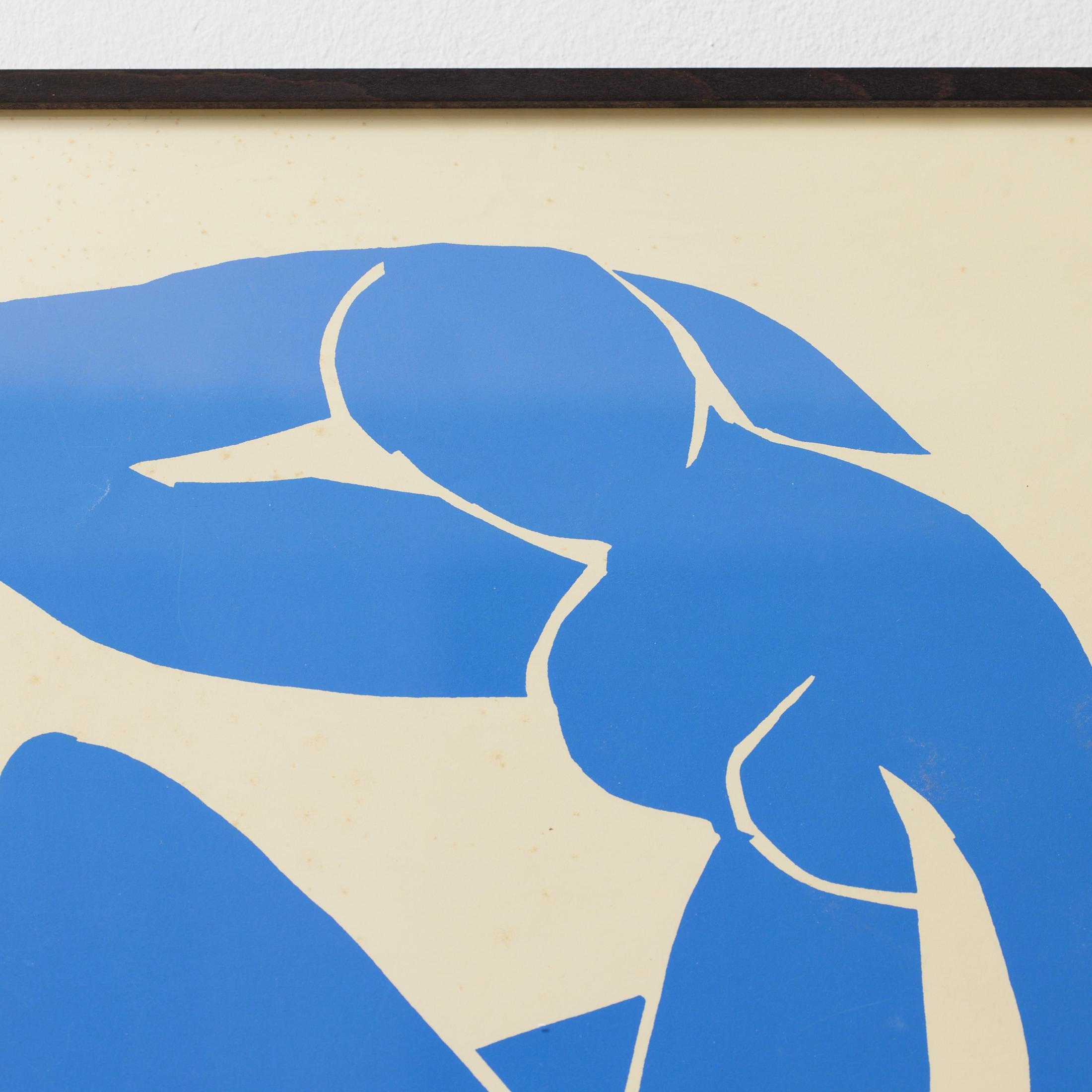 Framed Henri Matisse Cut Out Blue Lithograph Nu Bleu I, 1980 im Zustand „Gut“ im Angebot in Barcelona, Barcelona